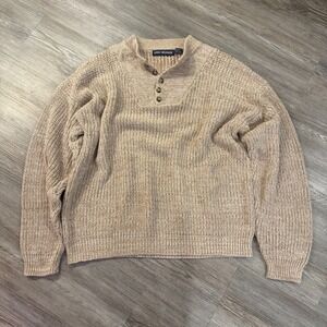 Van Heusen Mens XL‎ Vintage Khaki Cableknit Sweater